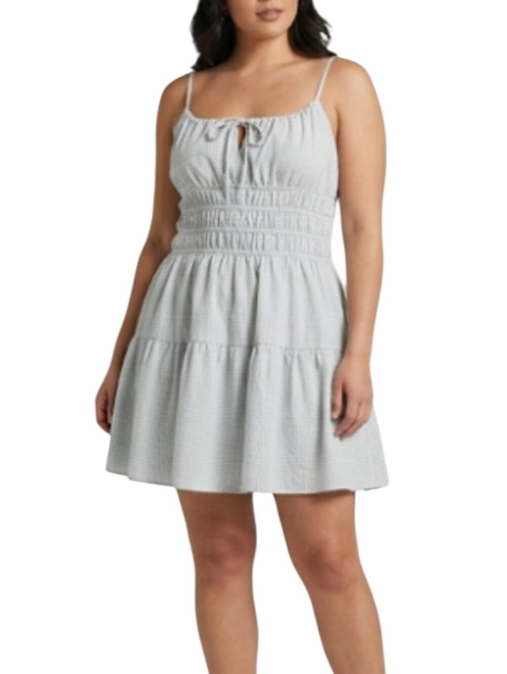 Passport Plaid Smocked Cami Dress Gingham Tiered Ruffle Sun Dress NWT XL
